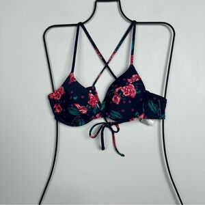 Urban Outfitters Out from Under Navy Floral Bikini Top Size Medium